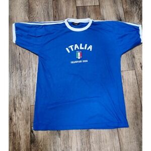 Vintage Italia Champion 2006 Men's Logo T Shirt XL Tee Extra Large Blue White